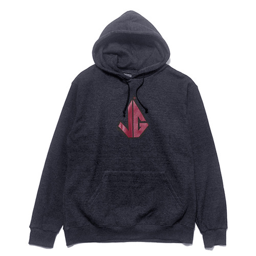 빈티지가이 후드 EZ Logo hoodie(Darke gray heather-RED)